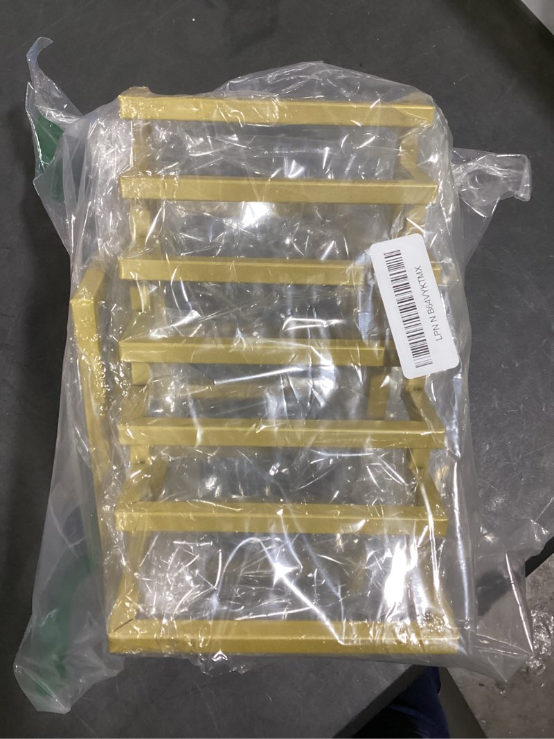 Condition photo showing New/Like New for 2 Pack Clutch Purse Display Stand Retail Store Wallet Display Rack Metal Purse Holder for Closet Bag Organizer for Home Boutique Store Supplies (8.27 x 7.09 x 5.91'',Gold) Gold 6 Layer