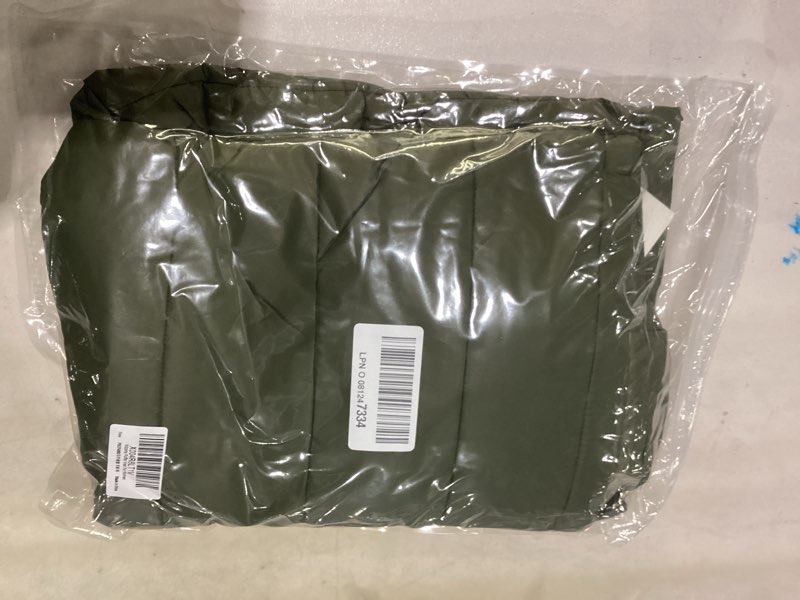 Condition photo showing Good Condition for *similar to stock photo* women's puffer vest detachable hooded stand collar zip up puffy quilted vests outerwear green small