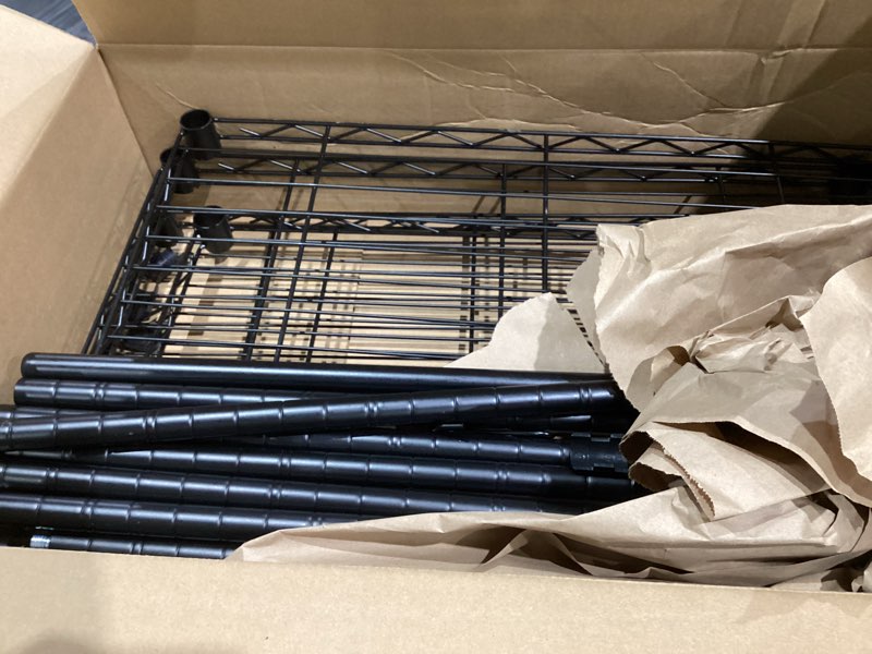 Condition photo showing Good Condition for Ulif H4 Mini Portable Closet, 4 Tiers Freestanding Clothing Garment Rack for Small Space, Metal Clothes Wardrobe System for Bedroom, 23.6" W x 14" D x 76.4" H, Load 502 lbs, Black H4 Mini Black