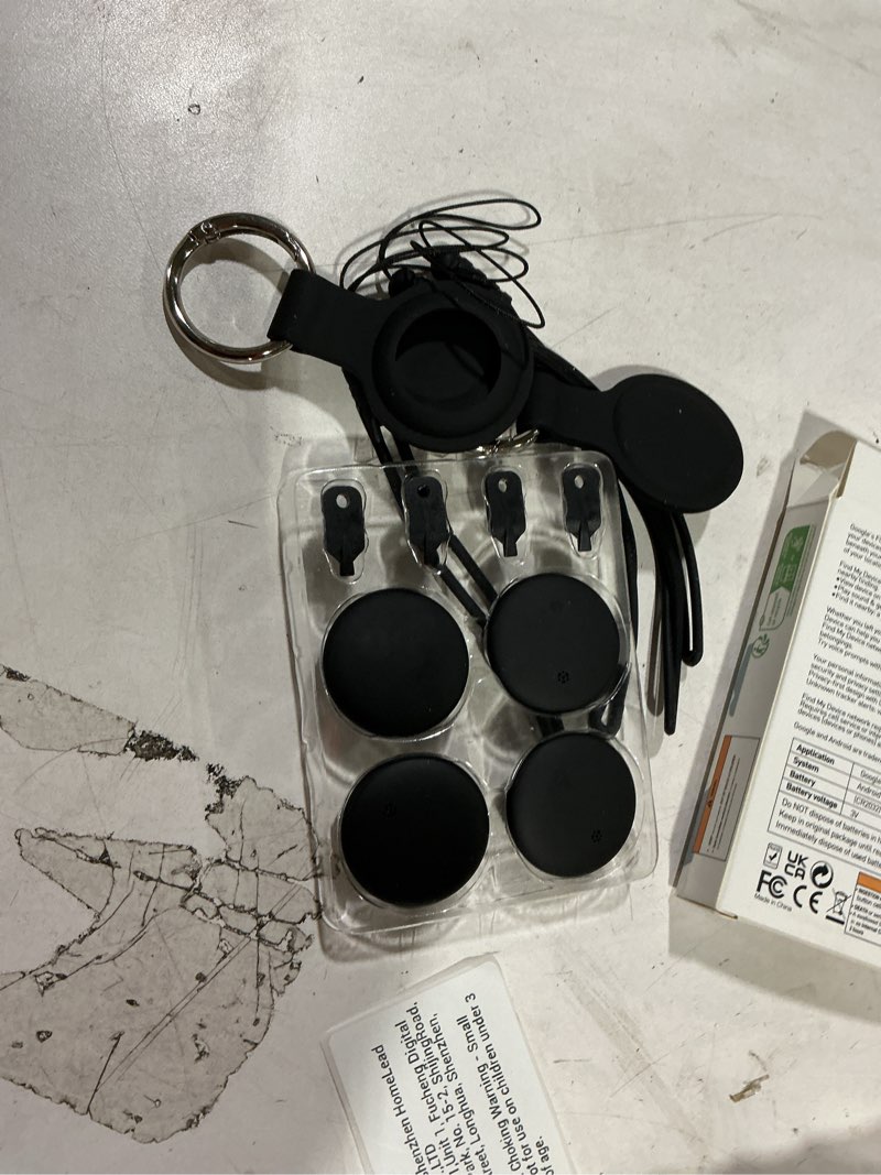 Condition photo showing Good Condition for Air Tracker Tags 4 Pack for Android with Case- Bluetooth GPS Tracker Item Finder for Key, Wallet, Luggage - Works with Google Find Hub, IP66 Waterproof, Smart Tag for Android & Samsung Phones(Black) 4 Black
