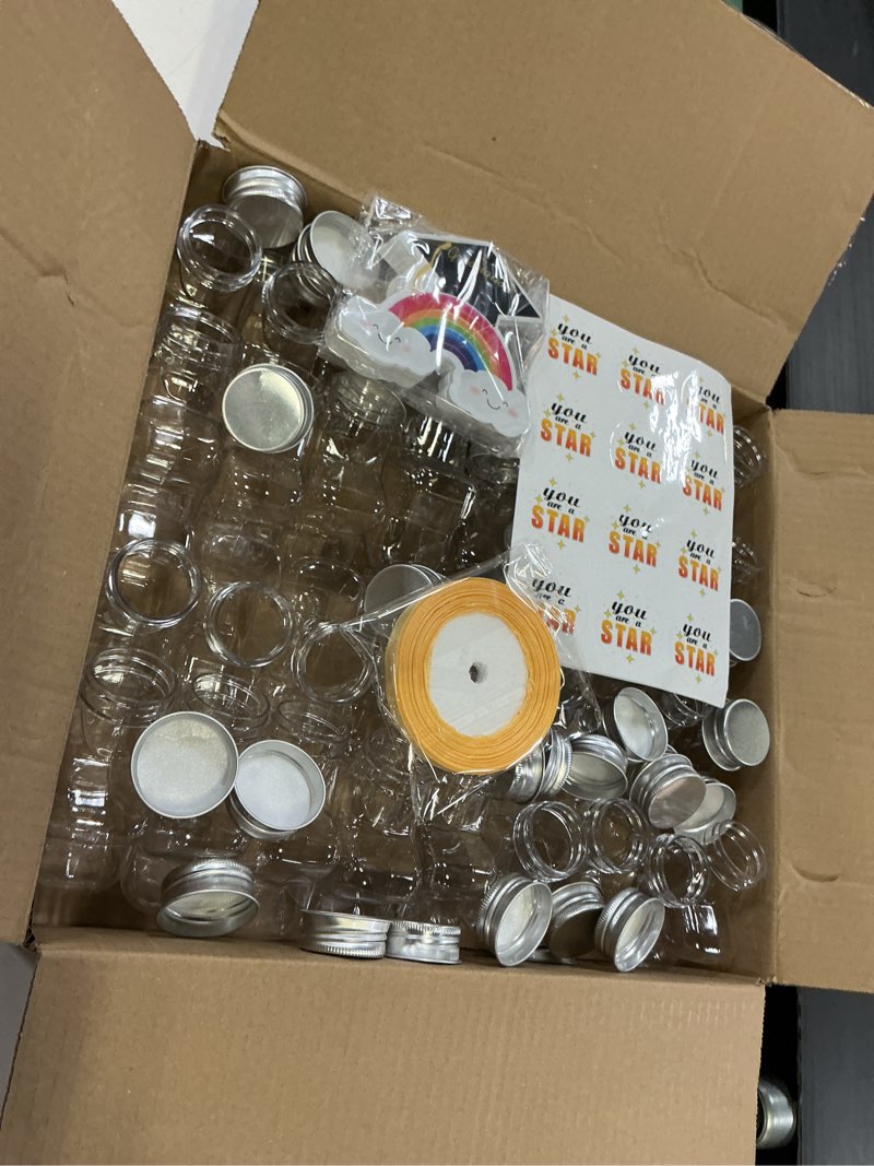 Condition photo showing Good Condition for 76 pcs kindergarten graduation gifts candy jars graduation party favors candy container and cards stickers ribbon for grad party guests supplies