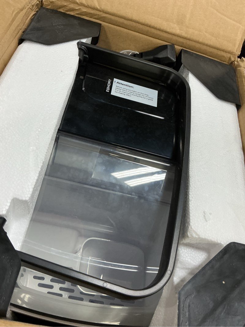 Condition photo showing Good Condition for EUHOMY Nugget Ice Maker Countertop with Handle, Ready in 6 Mins, 34lbs Per Day, Removable Top Cover, Auto-Cleaning, Portable Sonic Ice Maker with Basket and Scoop, for Home/Party/RV/Camping (Black)