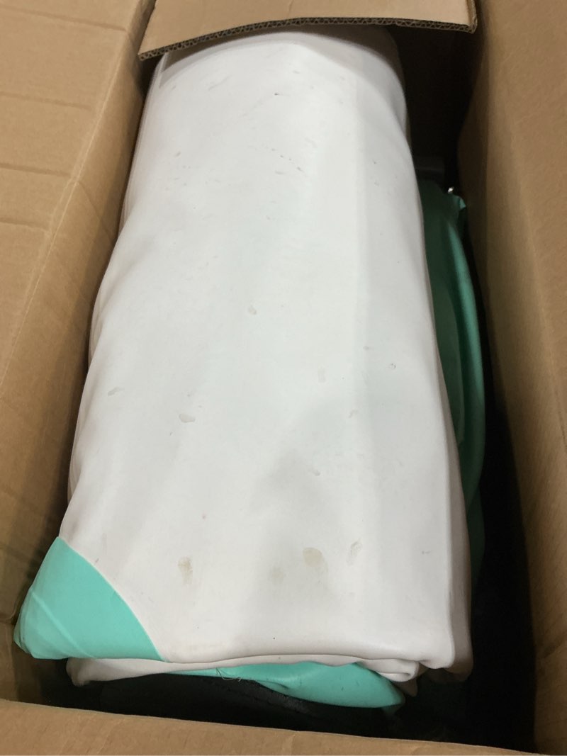 Condition photo showing As Is for 8x5ft extra large inflatable dog dock & boat ramp for multiple large dogs, 600 lbs load capacity, with anti-slip eva foam & built-in ice bucket compartment, dog water ramp for pool boat beach orange lake blue + orange