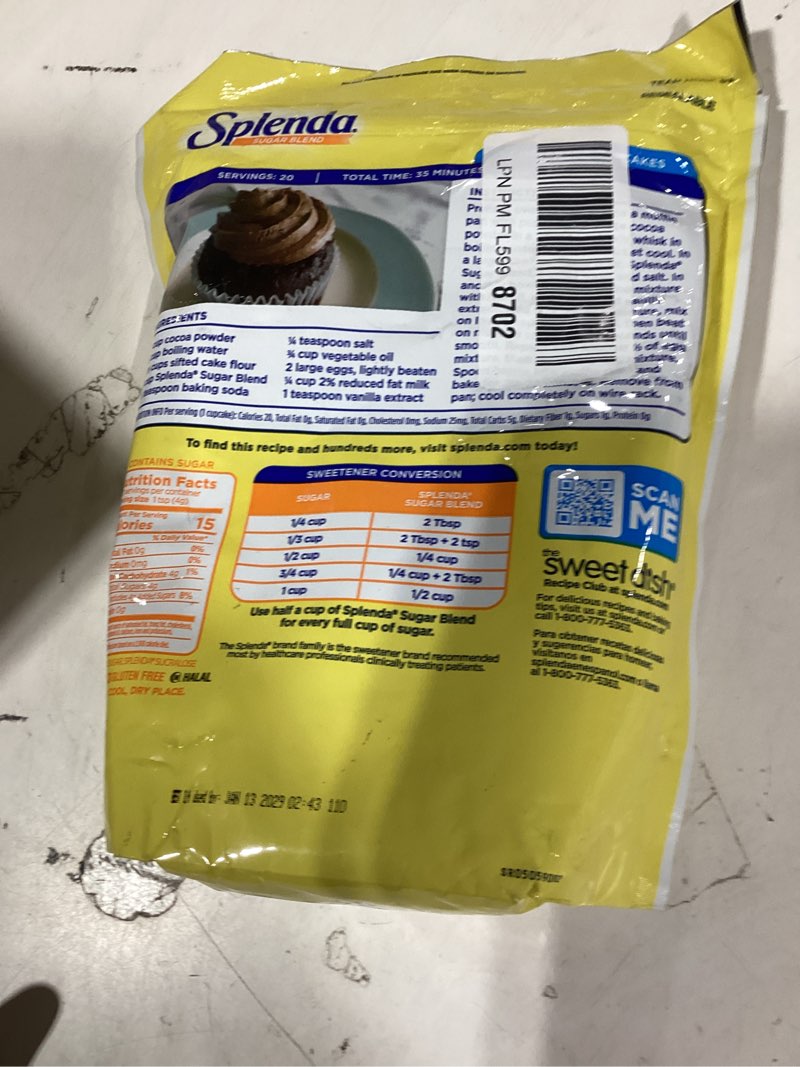 Condition photo showing New/Like New for splenda low calorie sweetener for baking resealable bag, sugar blend, 32 ounce 32 ounce (pack of 1)