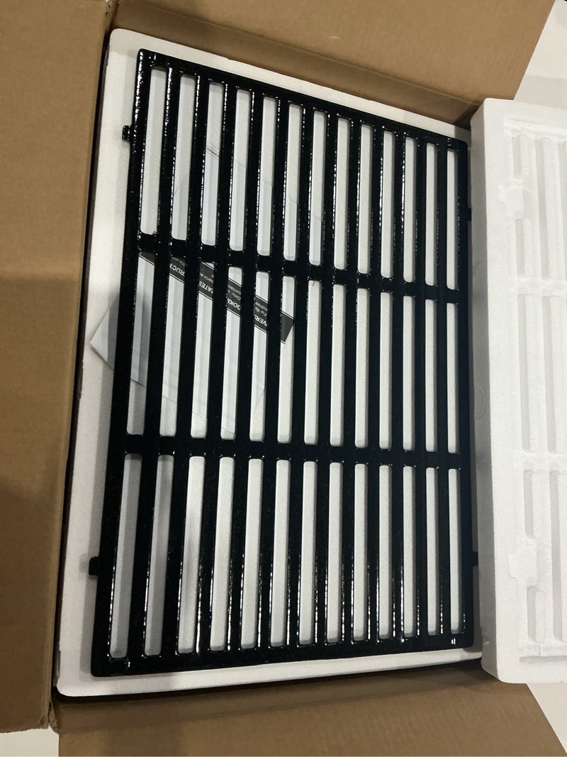 Condition photo showing Good Condition for 18.75" grill grates for weber genesis ii 300 & genesis ii lx 300 grills, grill parts for weber genesis 2 e310, genesis ii e310 315 335, porcelain-enameled cast iron replacement grates for weber 66095 18.75" x 13.25" – 2 pack