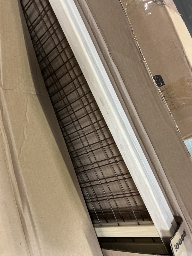 Condition photo showing New/Like New for mypet wire mesh dog gate: 29.5"-40" wide, pressure mounted with no tools; expandable, durable pet gates for doors and hallways, 37" tall, made with sustainable hardwood 29.5"-48" wide, 37" tall