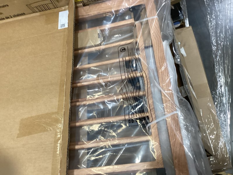 Condition photo showing Good Condition for babelio 29-48" metal baby gate with brown wood pattern, auto close dog gate pressguard p7 for the house, stairs and doorways, pressure mounted pet gate with door, safety gate for child and pets brown wood pattern 30"tall 29"-48" wide