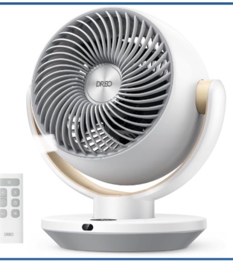 dreo fan for bedroom, desk air circulator fans with remote, 11 inch table fan for whole room, 60ft powerful airflow, 120° vertical manual and 90° oscillating, 4 speeds, 8h timer, 28db quiet, home