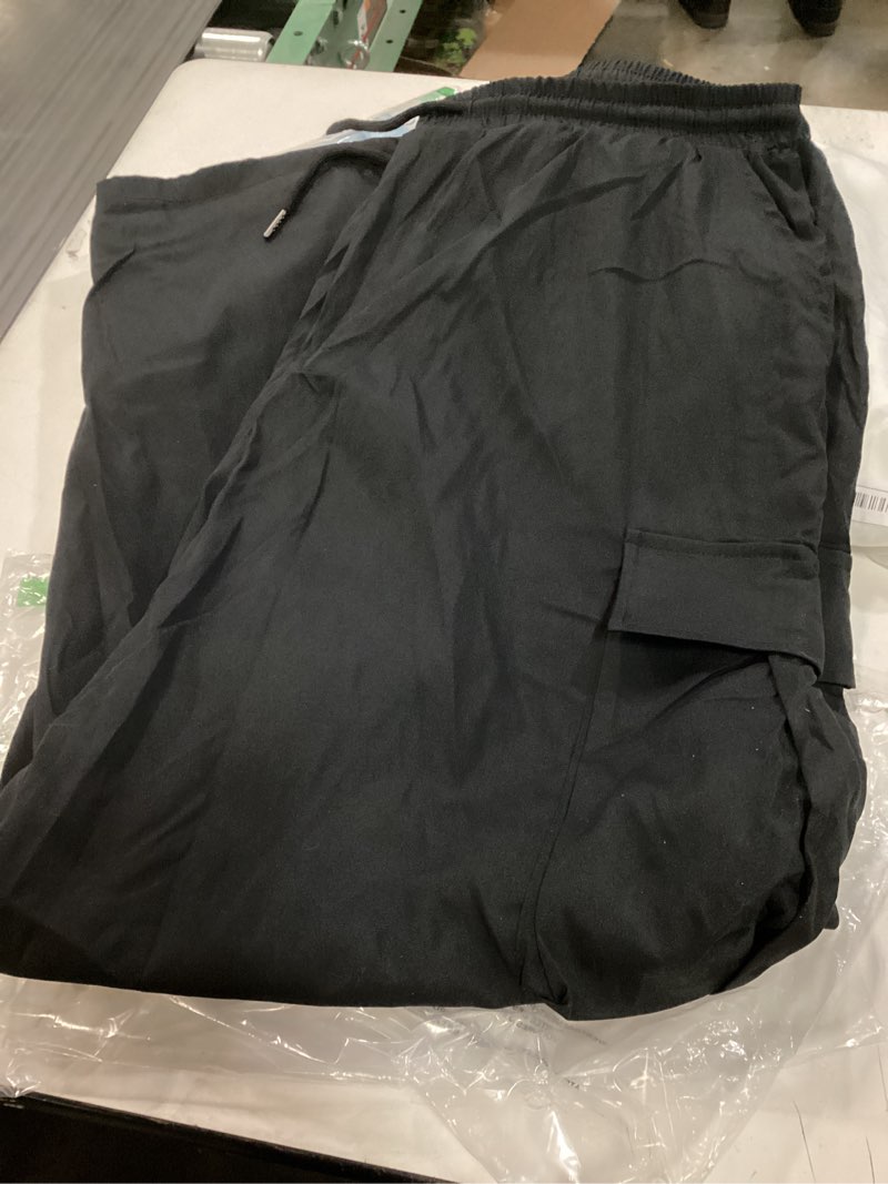 Condition photo showing Good Condition for (XXL) Men's Casual Cargo Pants Workout Joggers Stretch Sweatpants Hiking Drawstring Tactical Pants with Multi Pockets