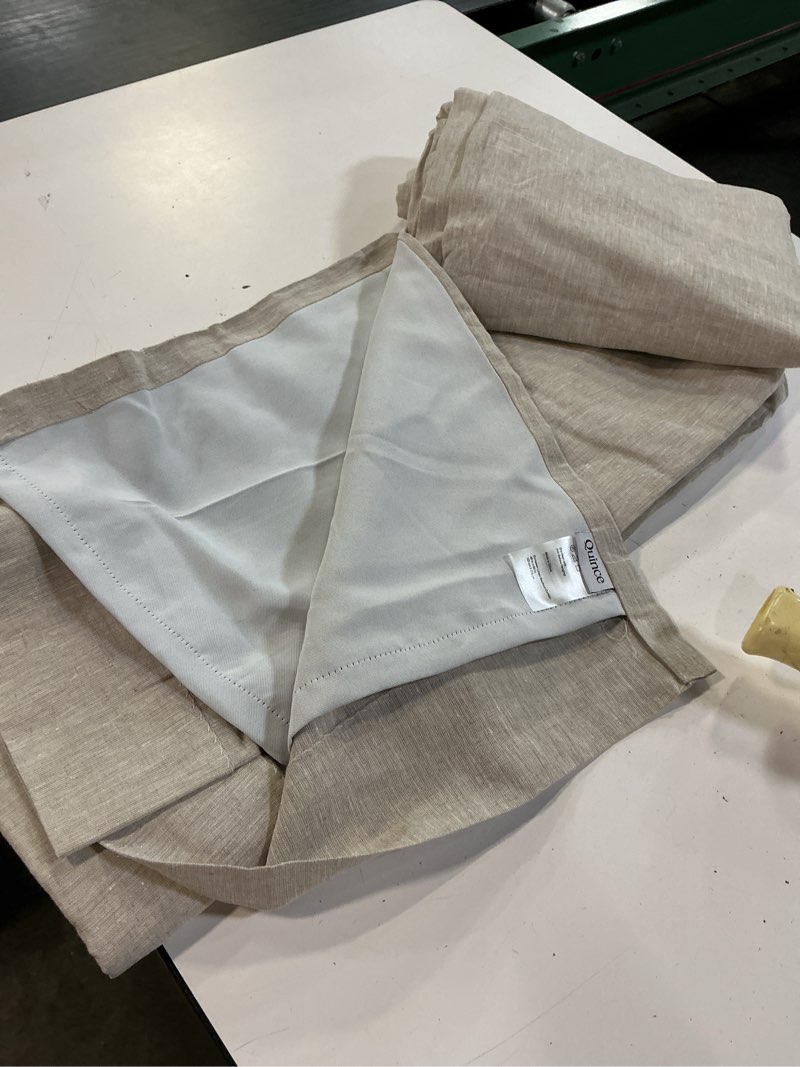 Condition photo showing Good Condition for european linen room darkening curtain - single panel color: flax(48inx84in)