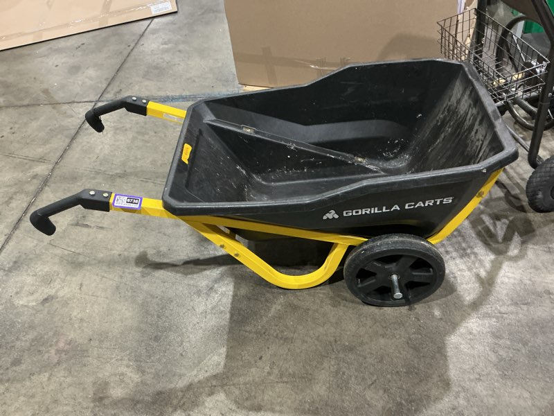 Condition photo showing As Is for gorilla carts evolution yard cart 7-cu ft poly yard cart