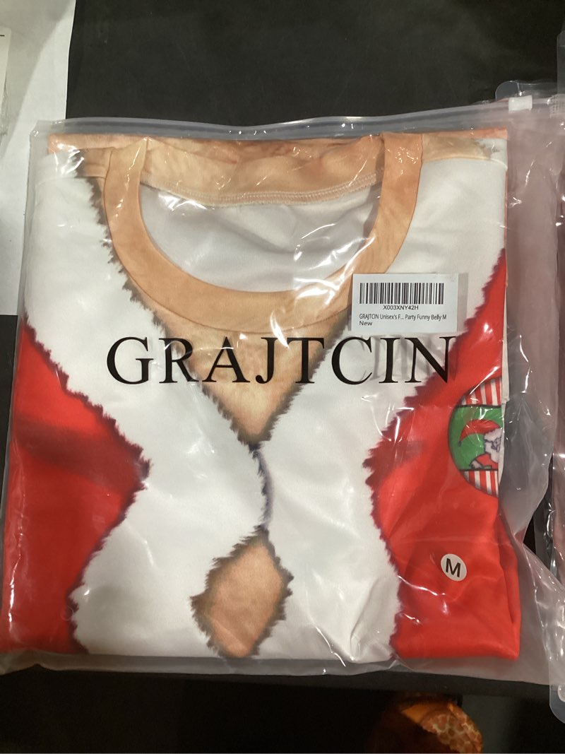 Condition photo showing New/Like New for GRAJTCIN Ugly Couples Christmas Sweater Adult Funny 3D Print Cat Elk Dog Christmas Party Cosplay Medium Funny Belly