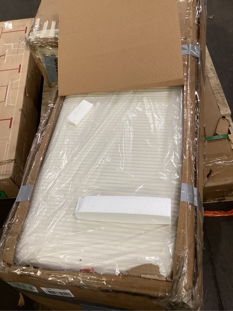 Condition photo showing Good Condition for Upholstered Full LED Bed Frame with Hidden Storage Headboard and Charging Station, Corduroy Platform Bed with Wingback, Heavy Duty Wood Slats, No Box Spring Needed, Noise-Free, Black Deep ***WHITE*** Full