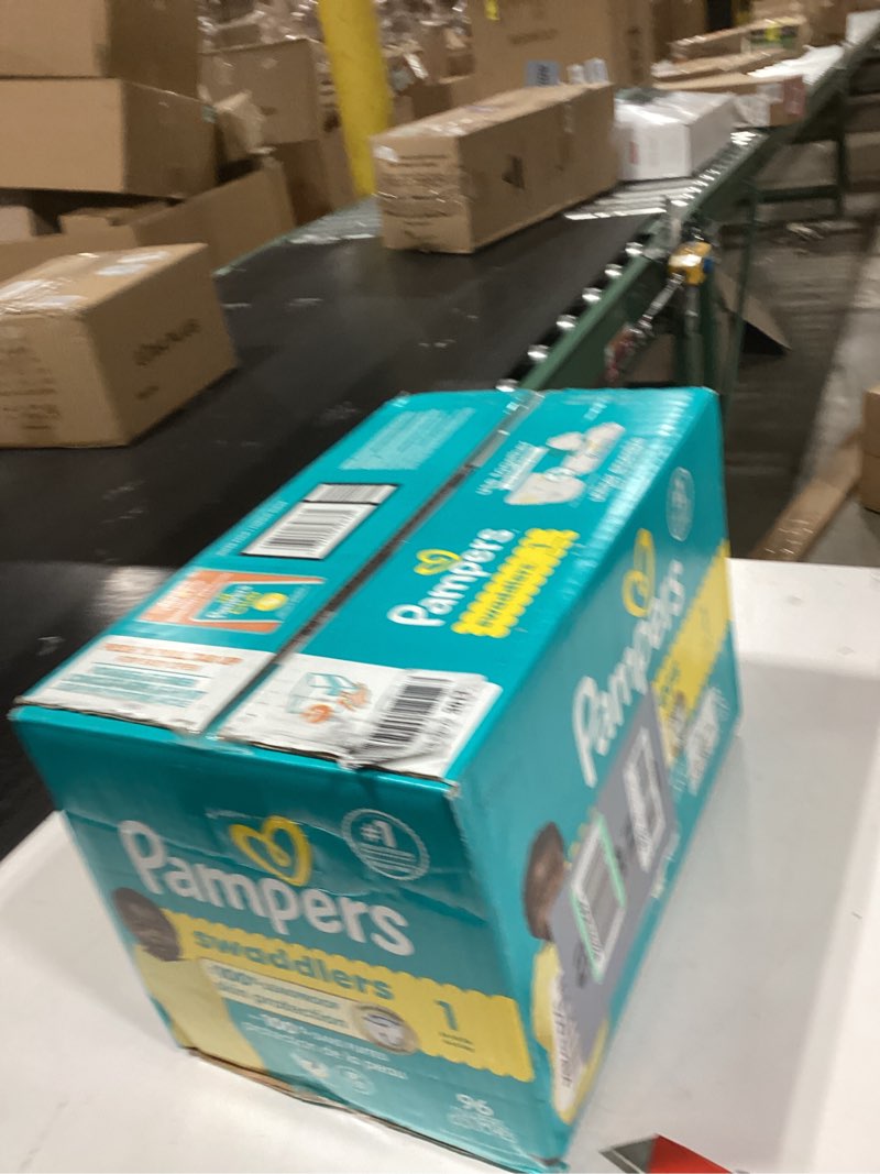Condition photo showing New/Like New for Pampers Swaddlers Diapers, Size 1 (8-14 lbs), 96 Count, Absorbent, Keeps Baby Dry and Comfortable, Skin Safe Disposable Baby Diaper (Packaging May Vary)