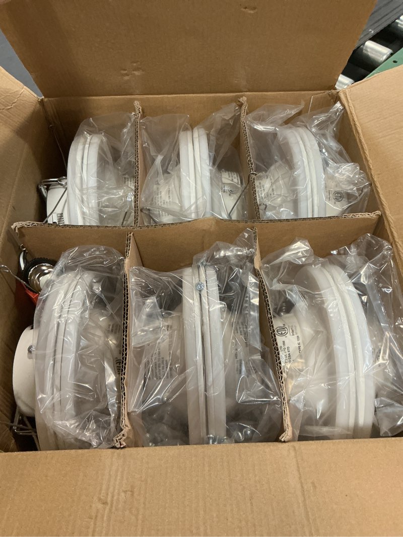 Condition photo showing Good Condition for 24 Pack 5/6 Inch LED Can Lights with Night Light, 5CCT Retrofit Recessed Lighting Selectable 2700K-6000K Dimmable, 12W=75W, 1200LM Downlight with Metal Smooth Trim - ETL and Energy Star 5CCT+NT-WH 24PACK-6IN