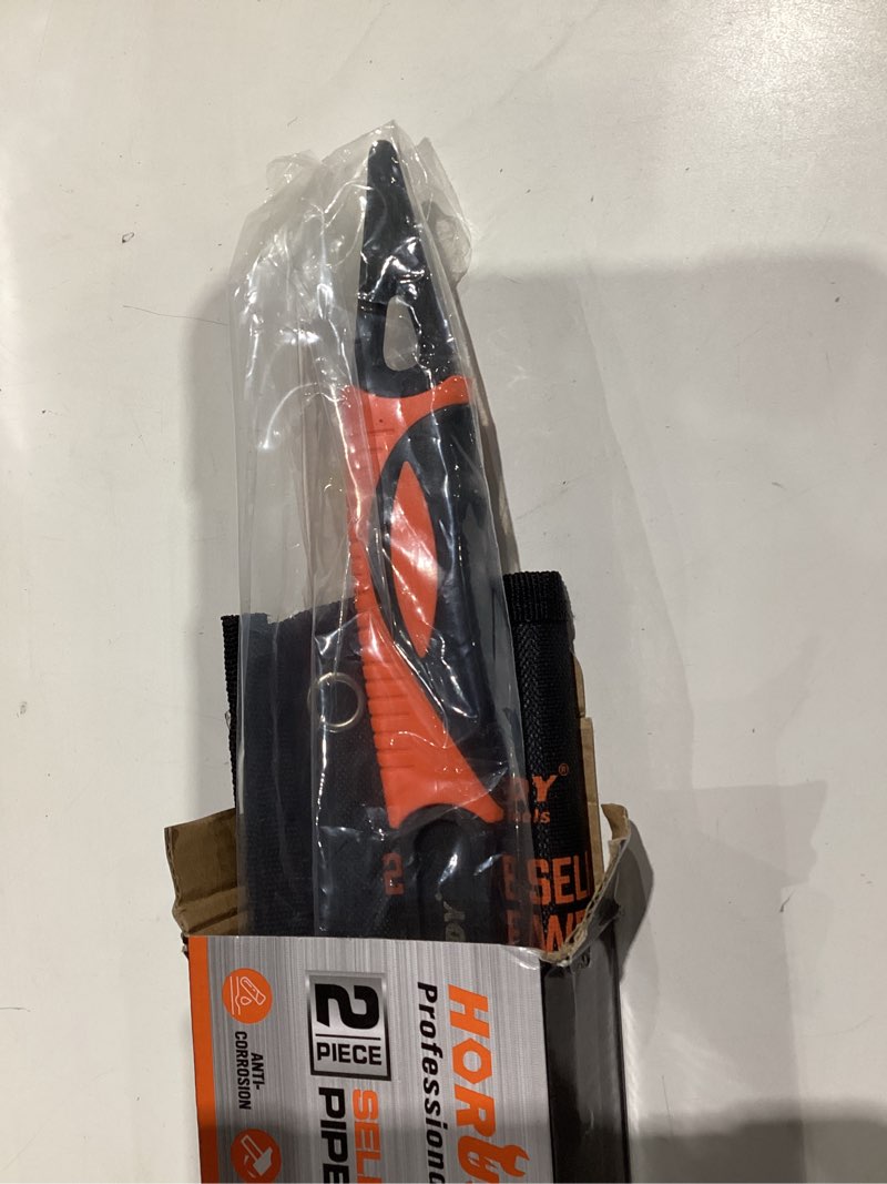 Condition photo showing New/Like New for HORUSDY Heavy Duty Pipe Wrench Set, 10” and 15” Self-Adjusting Pipe Wrenches for Plumbing and HVAC, 2-Piece Pipe Vise Tool Kit for Standard and Irregular Nuts, Pipes, Fixtures – Pipe Wrench Set