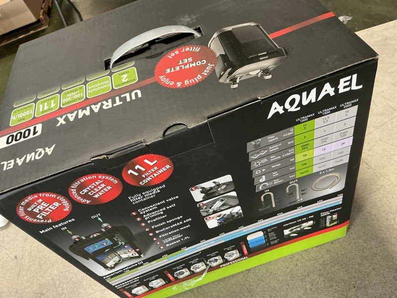 Condition photo showing New/Like New for Aquael Ultramax 1000 Canister Fish Tank Filter - Aquarium Sponge Filter System - Large Aquarium Water Filter Pump 25-75 Gallons