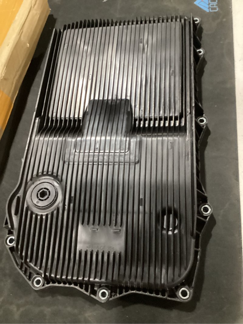 Condition photo showing As Is for automatic transmission oil pan pa66-gf 35