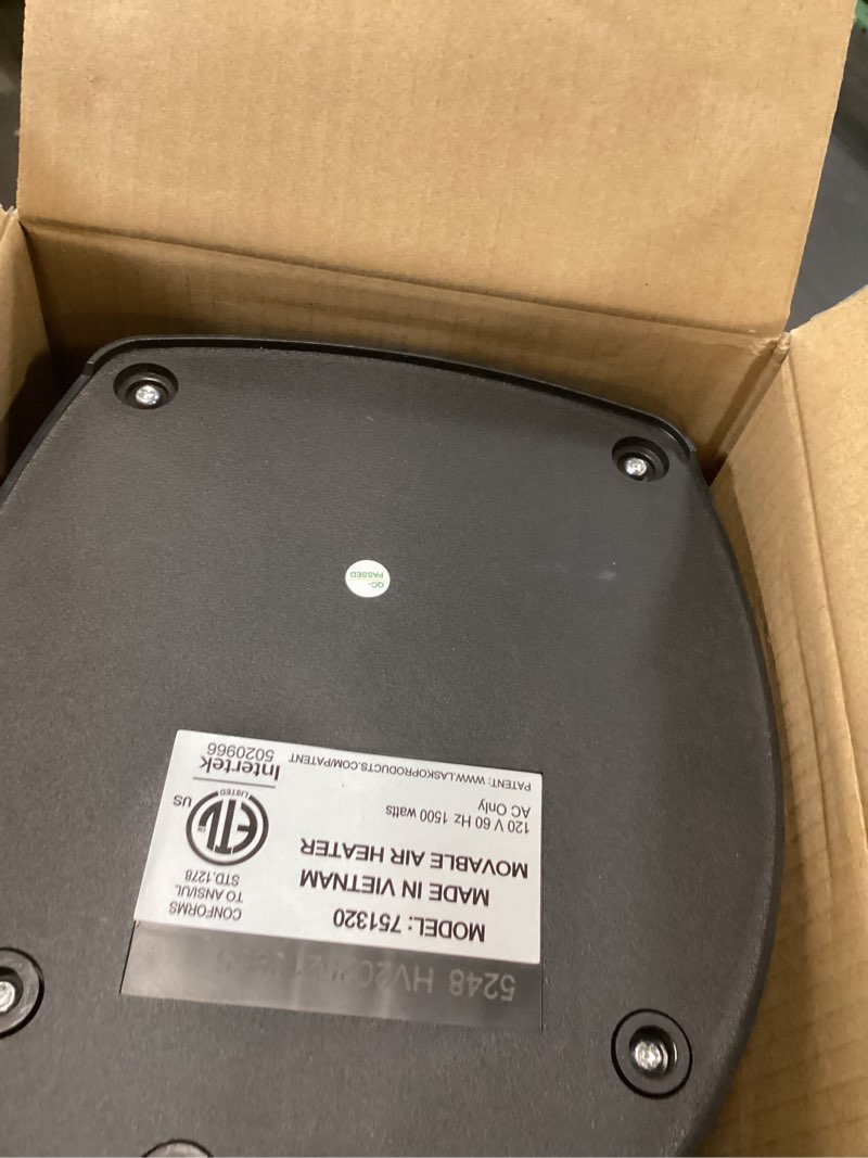 Condition photo showing As Is for Lasko - Portable Ceramic Tower Space Heater with Remote Control - Black/Silver