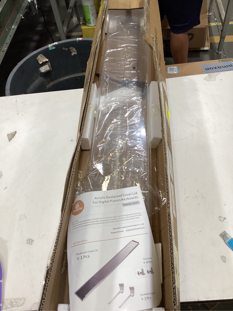 Condition photo showing Good Condition for acrylic dust proof protective board cover lid compatible for yamaha p35 p45 p71 p85 p95 p48 p105 p115 p125 digital pianos keyboards, use in conjunction with the wooden furniture stand transparent