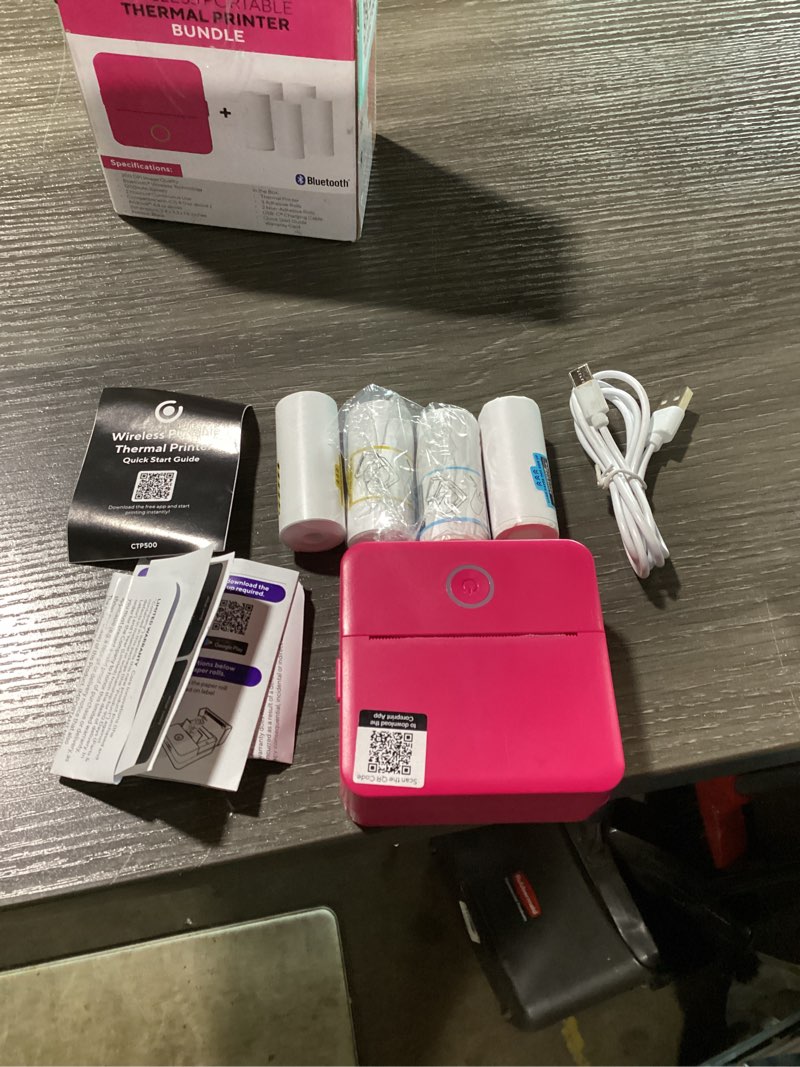 Condition photo showing Good Condition for core innovations ctp500 wireless mini portable inkless thermal printer & label maker + paper  android & ios (pink)