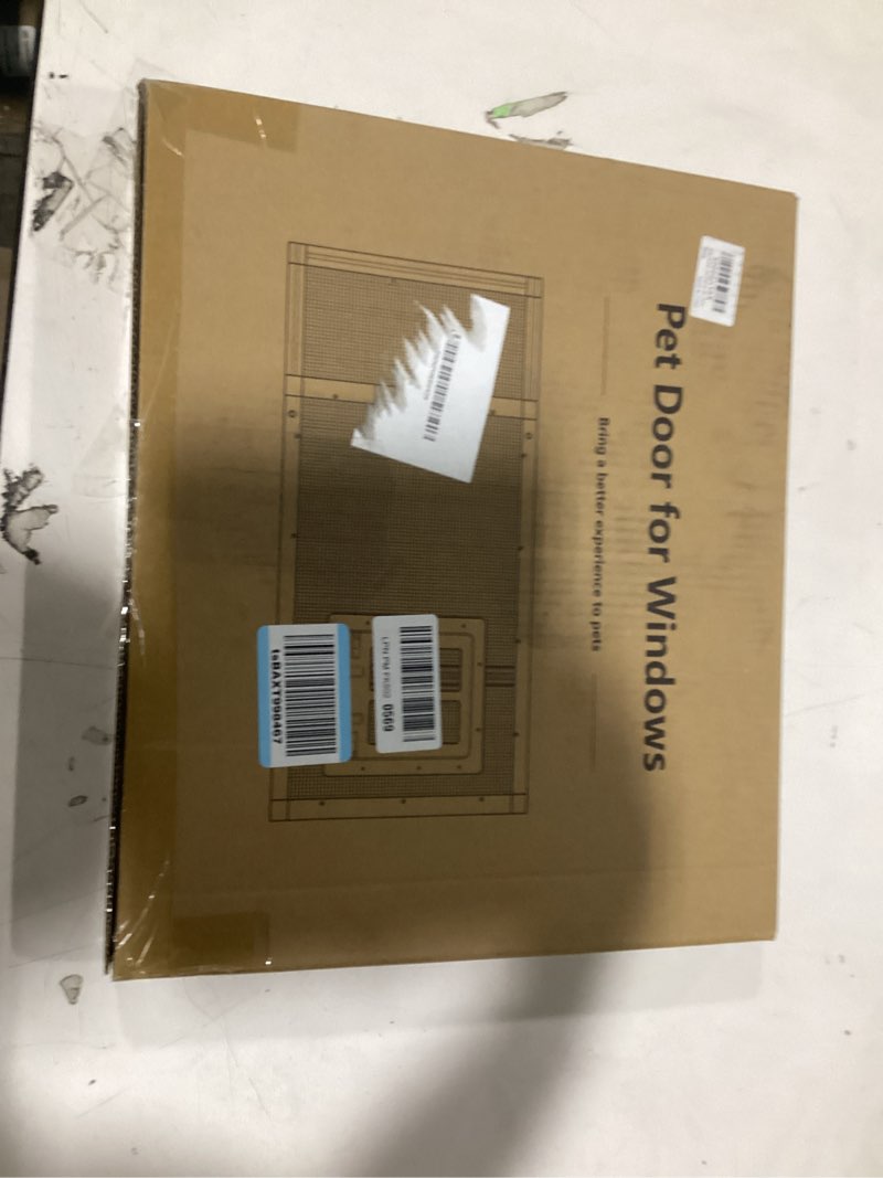 Condition photo showing New/Like New for Ventilated Pet Door for Window, Fits 28.5"-32" Width Window, 2-Min Install | Aluminum Frame + Stainless Steel Mesh | Breathable Bug-Proof | Magnetic Closure Window Cat Door, Cat Door for Window Insert White 28.5''-32''W × 15''H