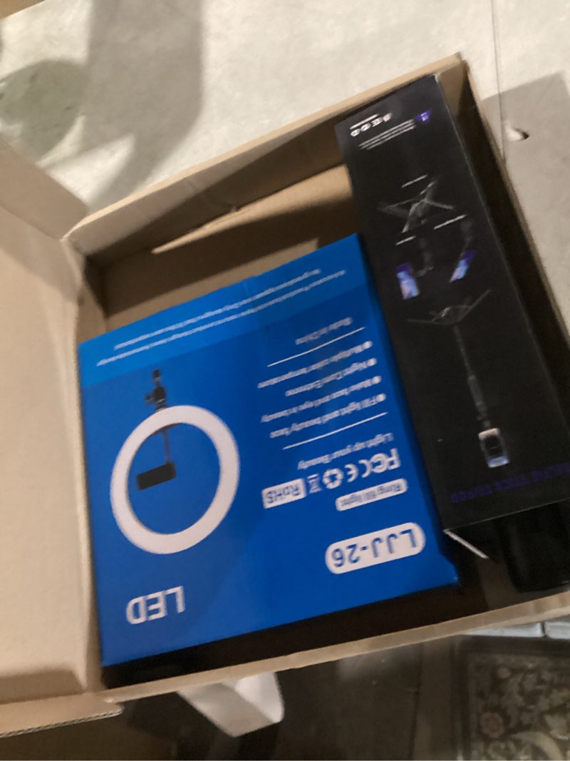 Condition photo showing Good Condition for auto face tracking self stick tripod for iphone with 10" ring light hands-free 360°adjustable 70.9 inch smart phone stand with remote for content creator vlog video recording c-auto face tracking tripod with 10" large ring light