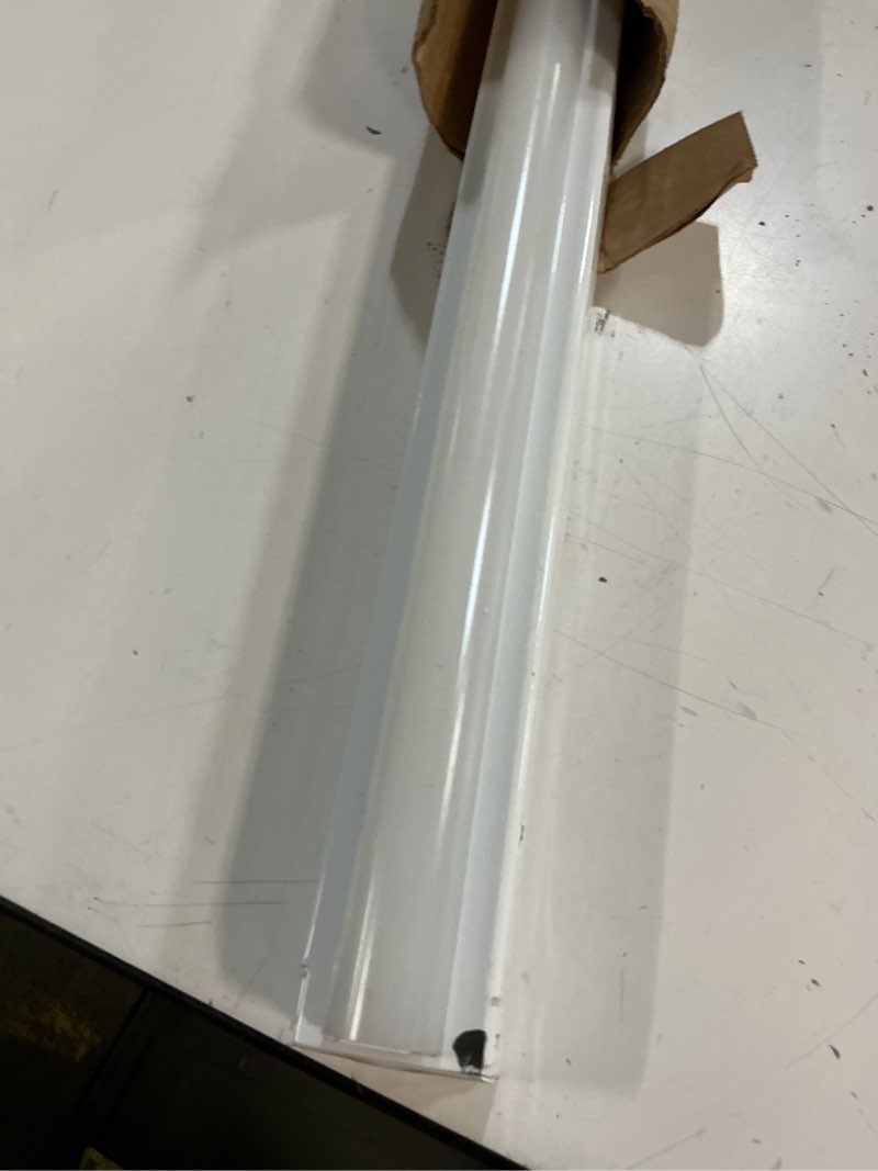 Condition photo showing As Is for lithonia lighting 1 light led strip light, 4 foot led ceiling lighting fixture, 2500 lumens, 4000k, 80cri, 20w, kitchen and garage use (mnsl l46 1ll 120v 40k 80cri m6)
