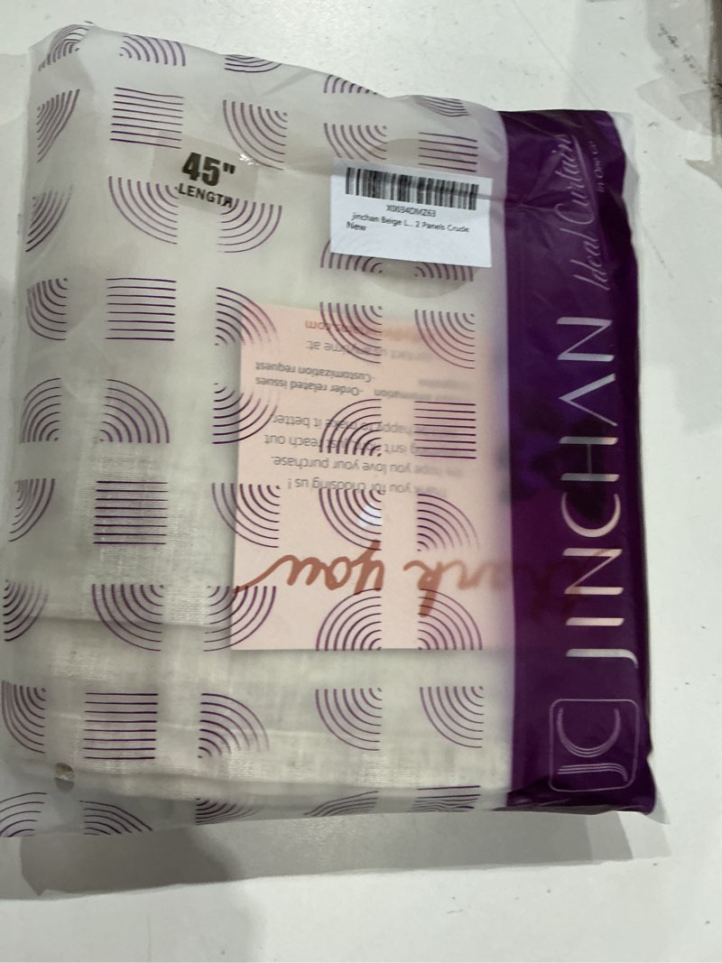 Condition photo showing Good Condition for jinchan beige linen kitchen curtains 45 inch tier curtains farmhouse cafe light filtering small window drapes flax country rustic rod pocket bathroom laundry room rv 2 panels crude 26"w x 45"l (pack of 2) rod pocket crude