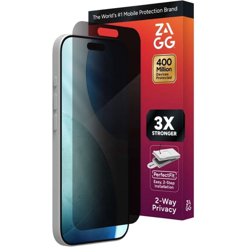 Condition photo showing New/Like New for glass shield privacy screen protector, perfectfit™ installation, 3x stronger glass, impact & scratch protection