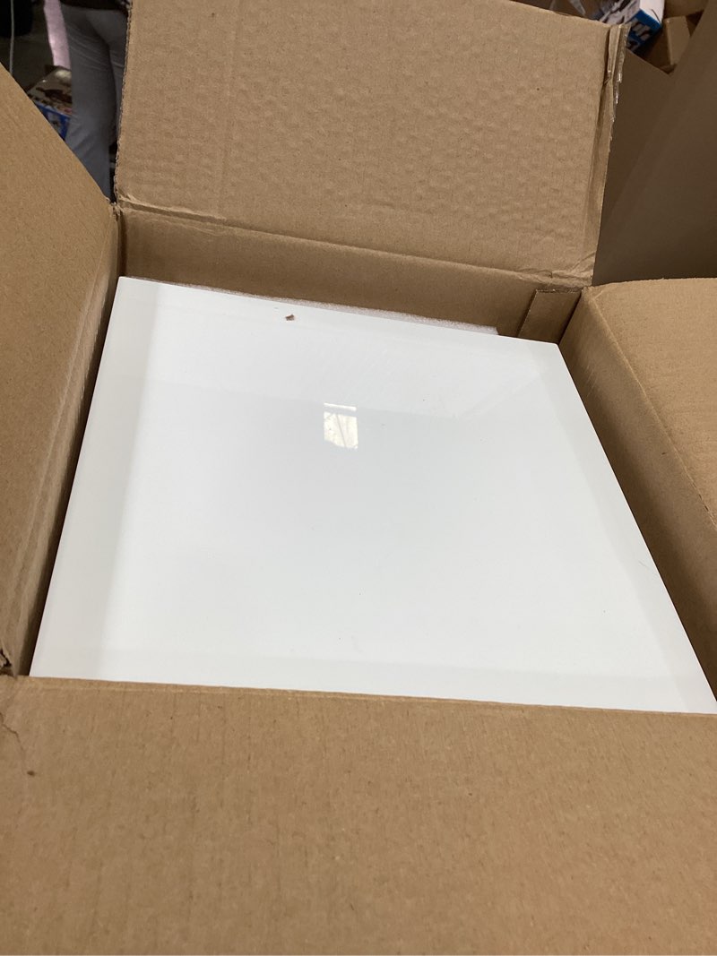 Condition photo showing As Is for buffet risers, food display risers for party, glossy white acrylic risers display stand for buffet table, catering displays for dessert, cube box nesting riser with hollow bottoms (8"x9"x10" 6pcs) 8"x9"x10" 6pcs white
