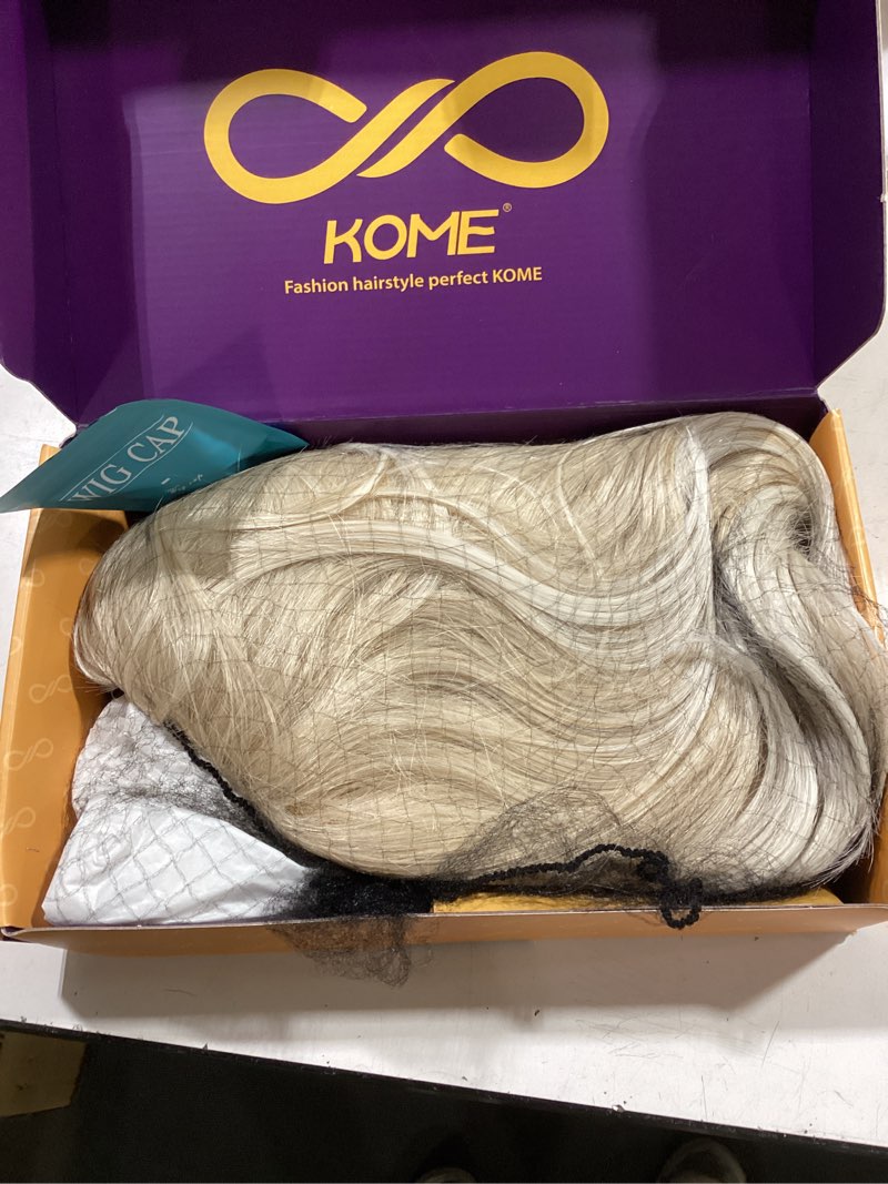 Condition photo showing Good Condition for kome blonde synthetic lace front wig,13x4 hd lace layered wave glueless wigs for women daily use 26in