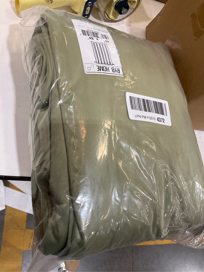 Condition photo showing As Is for RYB HOME Sage Green Velvet Curtains 84 inches Long, Pinch Pleated Blackout Drapes with Hooks, Thermal Insulated Pinch Pleat Panels for Bedroom Living Room, 2 Panels Set 40"W x 84"L (Pack of 2) Sage Green