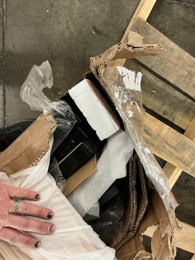 Condition photo showing As Is for LITTLE TREE Dining Table for 4-6 People, Wooden Table, Rectangle Furniture with Heavy Duty Legs, Modern Kitchen Table for Home, Dining Room, Black