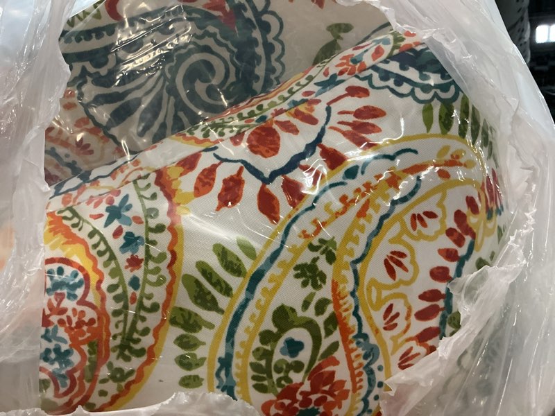 Condition photo showing Good Condition for lvtxiii outdoor/indoor rocking chair cushion set with thick padding, all weather patio tufted seat and back cushion with ties for home and garden rocker, 38x17x3, 2 count, paisley multi