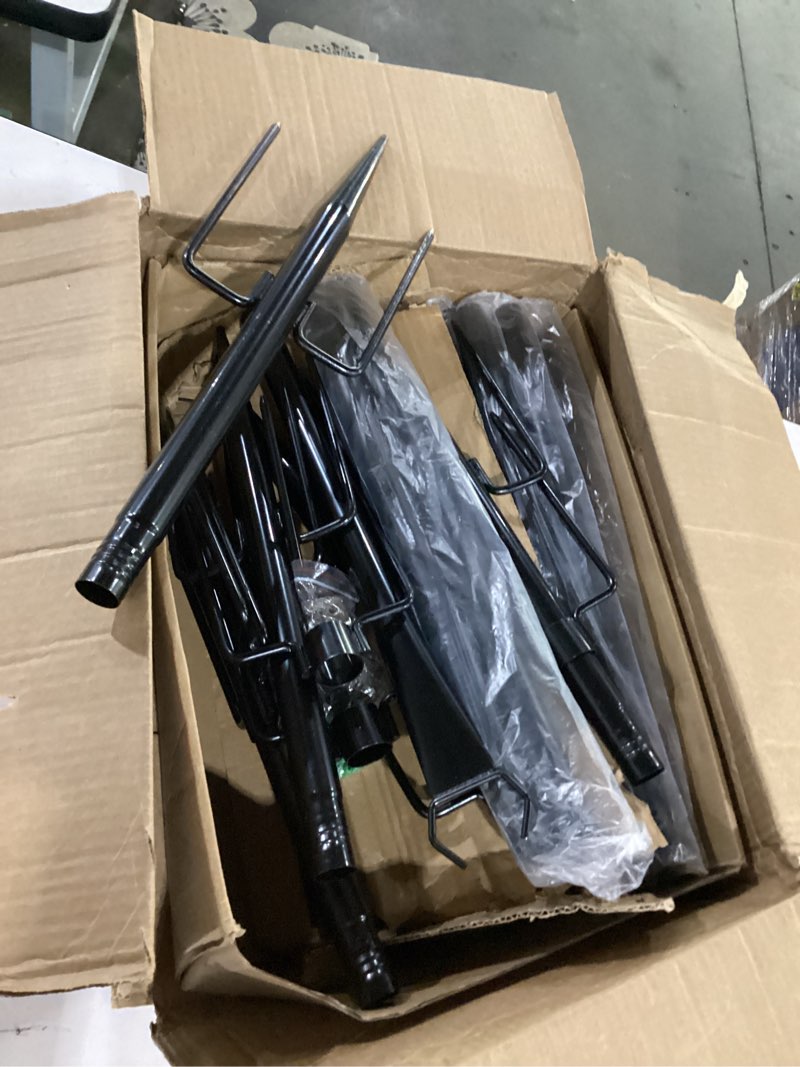 Condition photo showing Good Condition for similar to stock photo zoegi string light poles,light poles for outside lights with fork,outdoor brackets hanging lights,metal stand for deck patio,backyard,wedding,deck,party