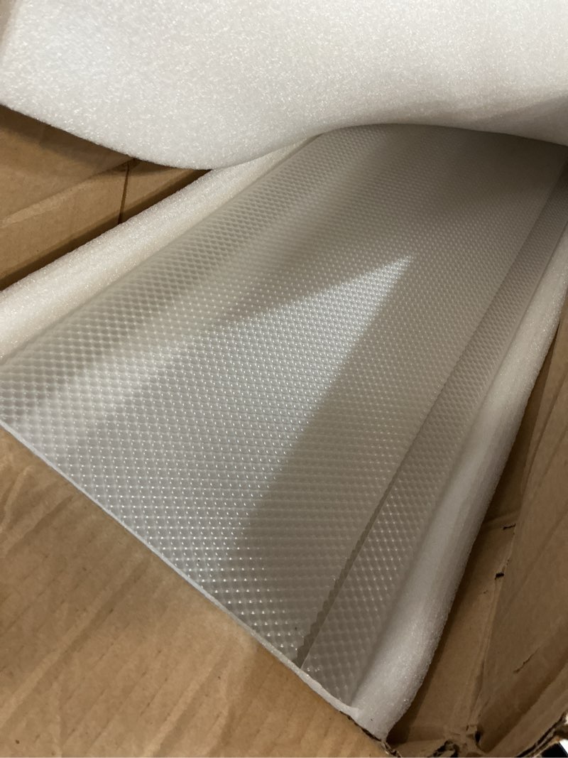Condition photo showing Good Condition for 4 Pcs 48 Inch Fluorescent Light Fixture Covers Replacement Wrap Around Light Cover 4ft Two Bulb Replacement Lens Transparent Square Lenses for 4ft LED Ceiling, Home Kitchen Room