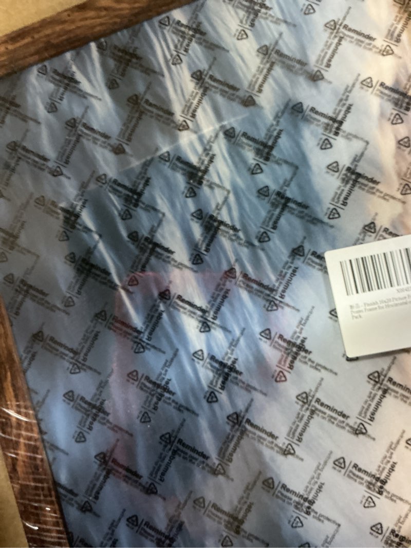 Condition photo showing New/Like New for 16x20 Picture Frame, Classic Brown 16 x 20 Poster Frame for Horizontal or Vertical Wall Mounting, 1 Pack Brown 16x20