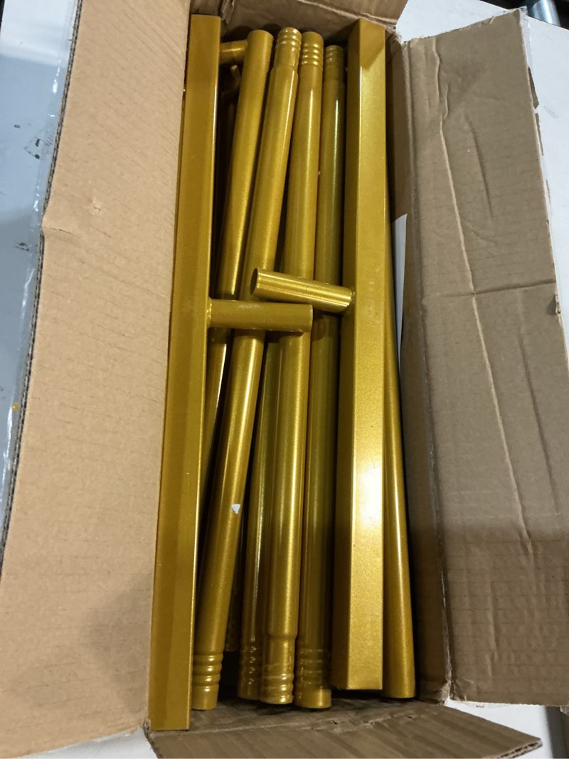 Condition photo showing Good Condition for Metal Wedding Arch Backdrop Stand 6.6x5 FT Gold Square Balloon Arch Frame for Wedding, Birthday Party, Baby Shower Ceremony Decoration 6.6ftx5ft