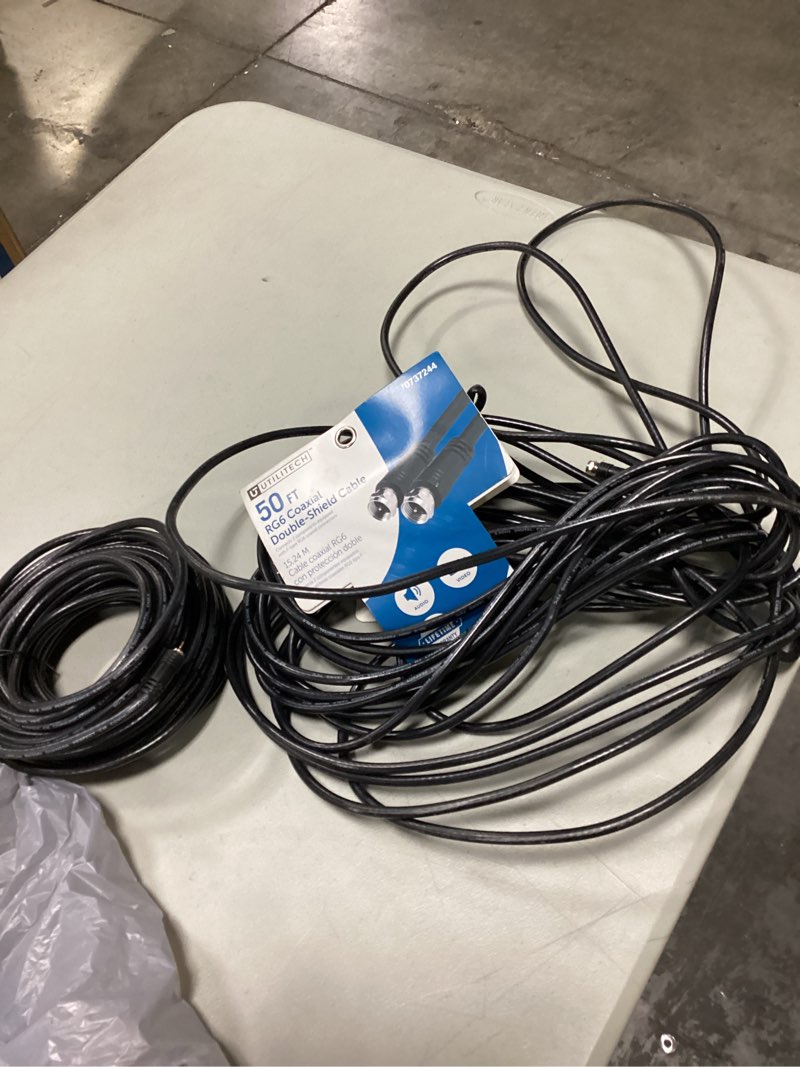 Utilitech 50-ft RG6 Black Coaxial Cable 