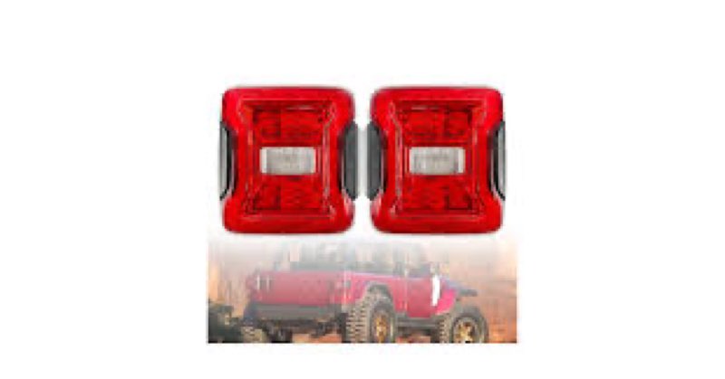 Raodelupe WM-JLT01RB Red LED Tail Lights with Blind Spot Plug and Bracket Compatible with Jeep Wrang