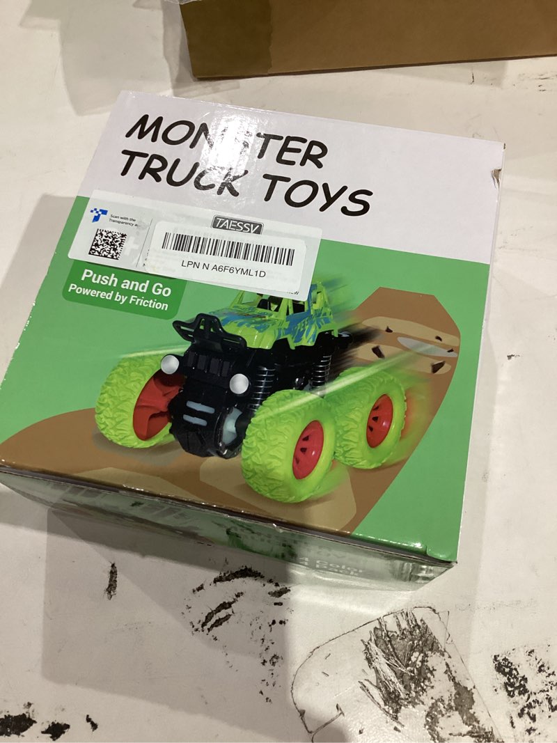 Condition photo showing New/Like New for Monster Truck Toys - Friction Powered Toy Cars Push and Go Vehicles for Toddlers Kids Best Christmas Birthday Party Gift for Boys Girls Aged 3 and Above 4-Pack