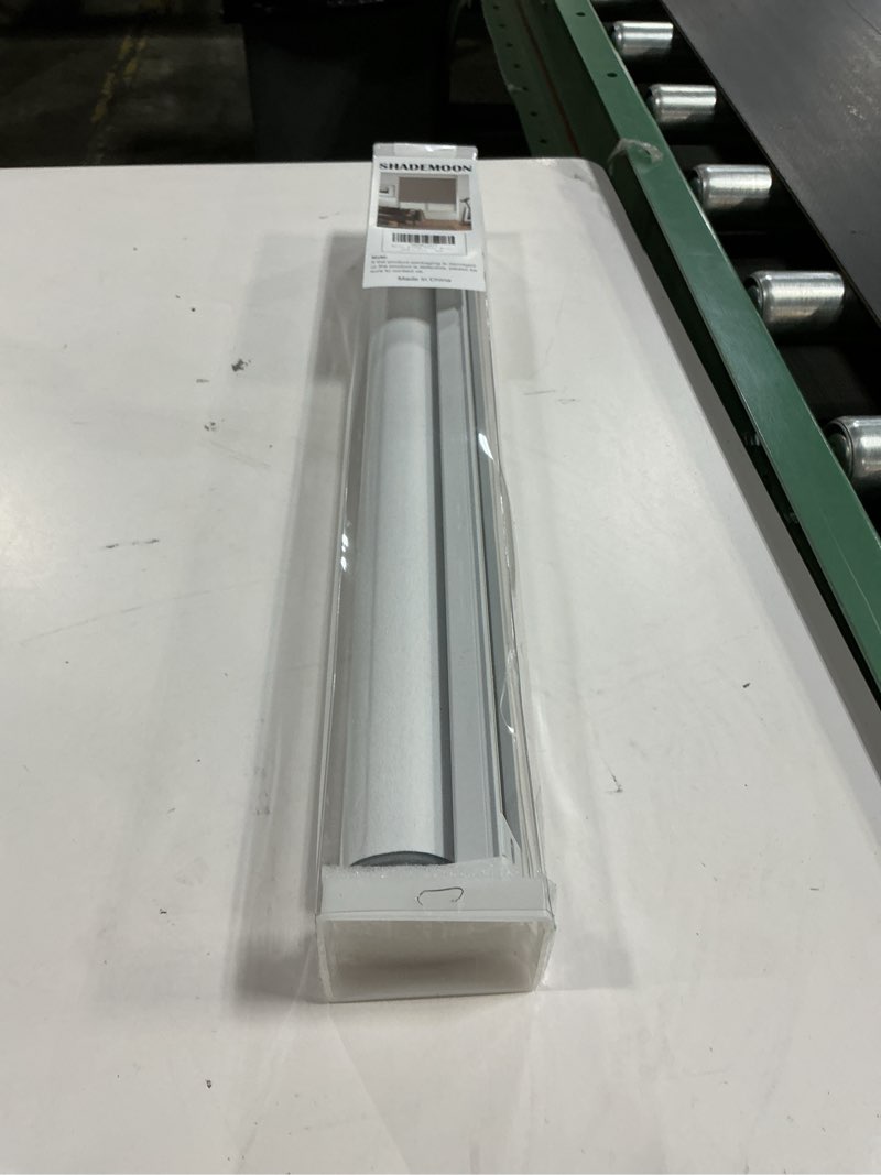 Condition photo showing New/Like New for SHADEMOON Cordless Blackout Window Roller Shades, Pull Down Spring System Indoor Blinds, Room Darkening Waterproof UV Blocking Thermal Insulated Fabric for Home Office (White, Width 19", Height 72") White 19"W x 72"H