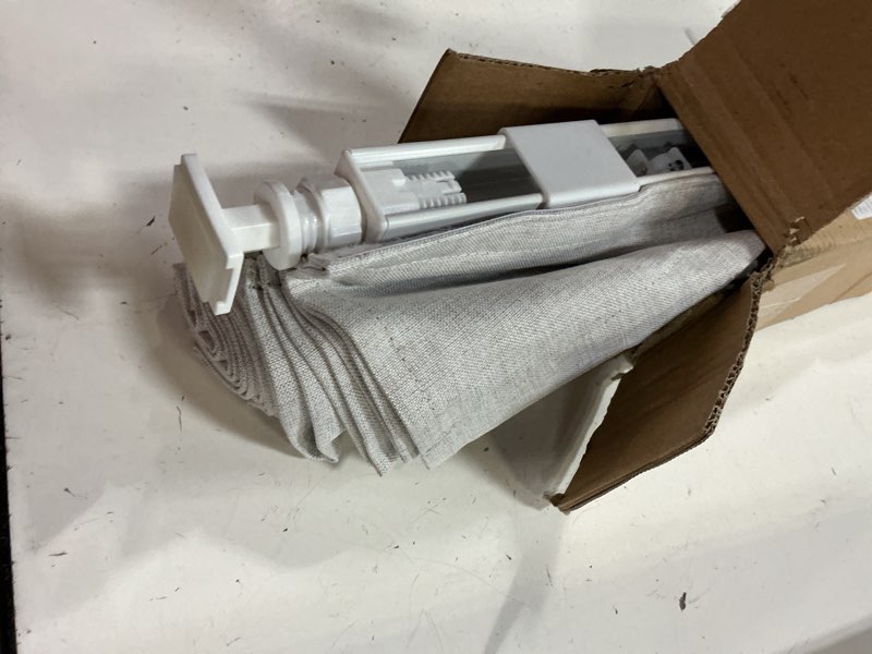Condition photo showing New/Like New for lazblinds no drill roman shades for windows, cordless blackout window shades with uv protection, polyester fabric for bedroom & living room, 25" w x 64" h, natural blackout - faux linen - natural 25"w x 64"h