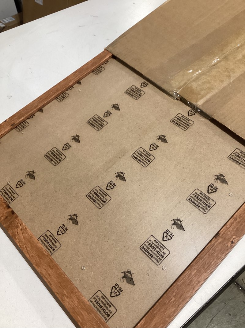 Condition photo showing As Is for HLiWEGNS Light Walnut 14x17 - Single Frame - Rustic Woodgrain 14 x 17 Poster Frame with Plexiglass for Wall Gallery Display, 14x17 Picture Frame for Puzzle, Artwork, Photo and Posters Light Walnut 14x17 in