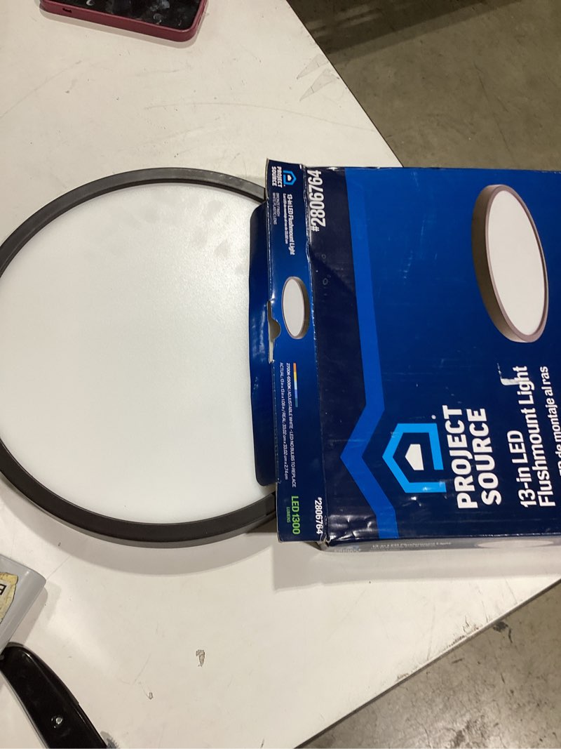 Condition photo showing New/Like New for project source adjustable color temperature 13-in bronze indoor 1 -light led flush mount light with