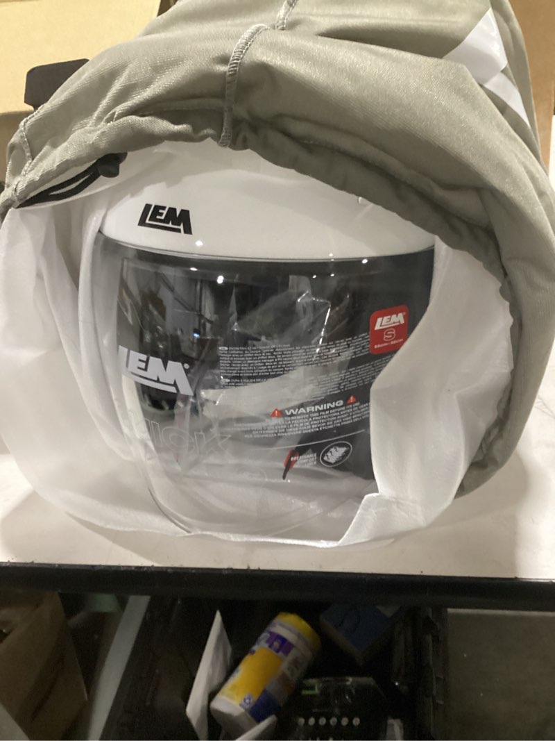 Condition photo showing As Is for LEM Modular Motorcycle Helmets for Adults, Full Face Motorcycle Helmets for Women, Detachable Chin Guard, DOT Approved, Anti-Fog PINLOCK & DVS Dual Vision, Double D Lock, Quick Series(White, Small) Small White