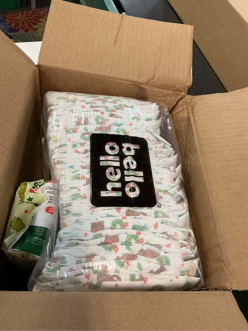 Condition photo showing Good Condition for Hello Bello Dr. Seuss Baby Grinch Premium Diapers, Size 1 (8-12 lbs), 82ct Plus Bonus Wipes: Softness & Protection for Sensitive Skin Size 1 Dr. Seuss Baby Grinch