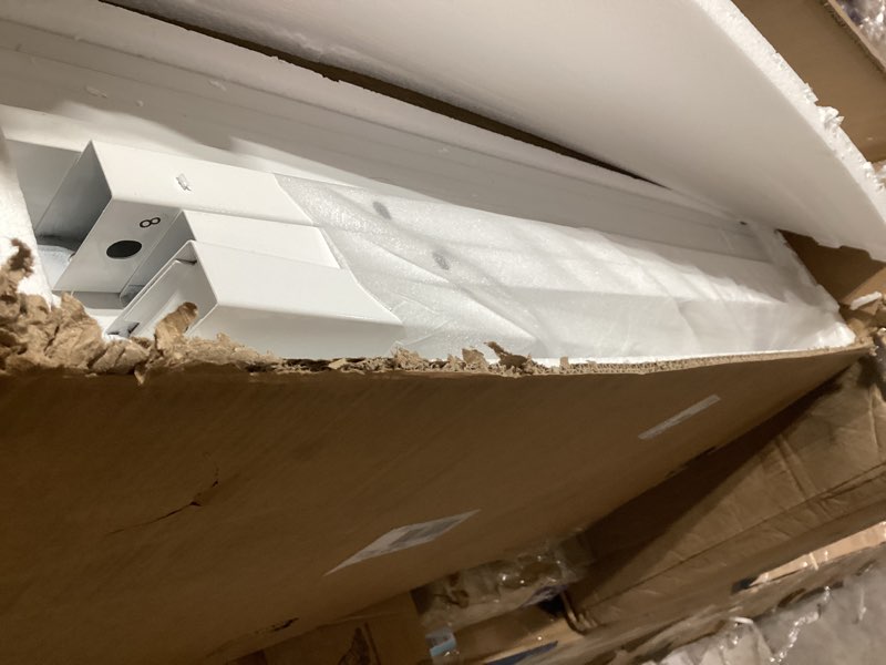 Condition photo showing As Is for LITTLE TREE 63 Inch Large Executive Computer Office Desk, White White 63"