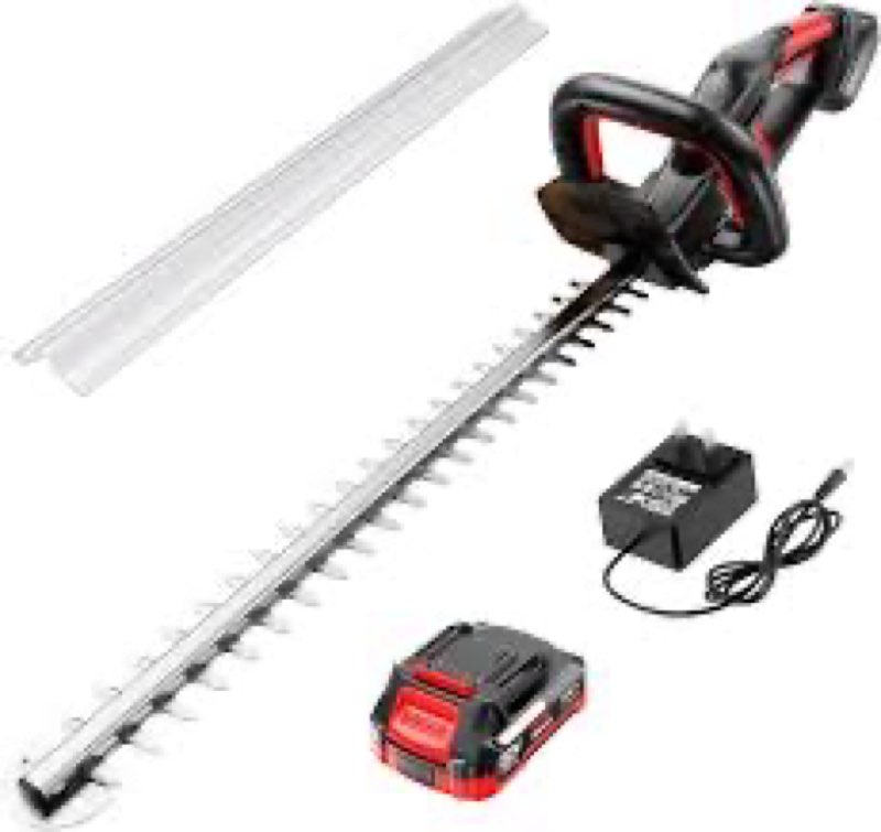 EWORK 20V 22-Inch Electric Hedge Trimmer Cordless 5/8" Cutting Capacity, Lightweight 4.3 Lbs, Batter